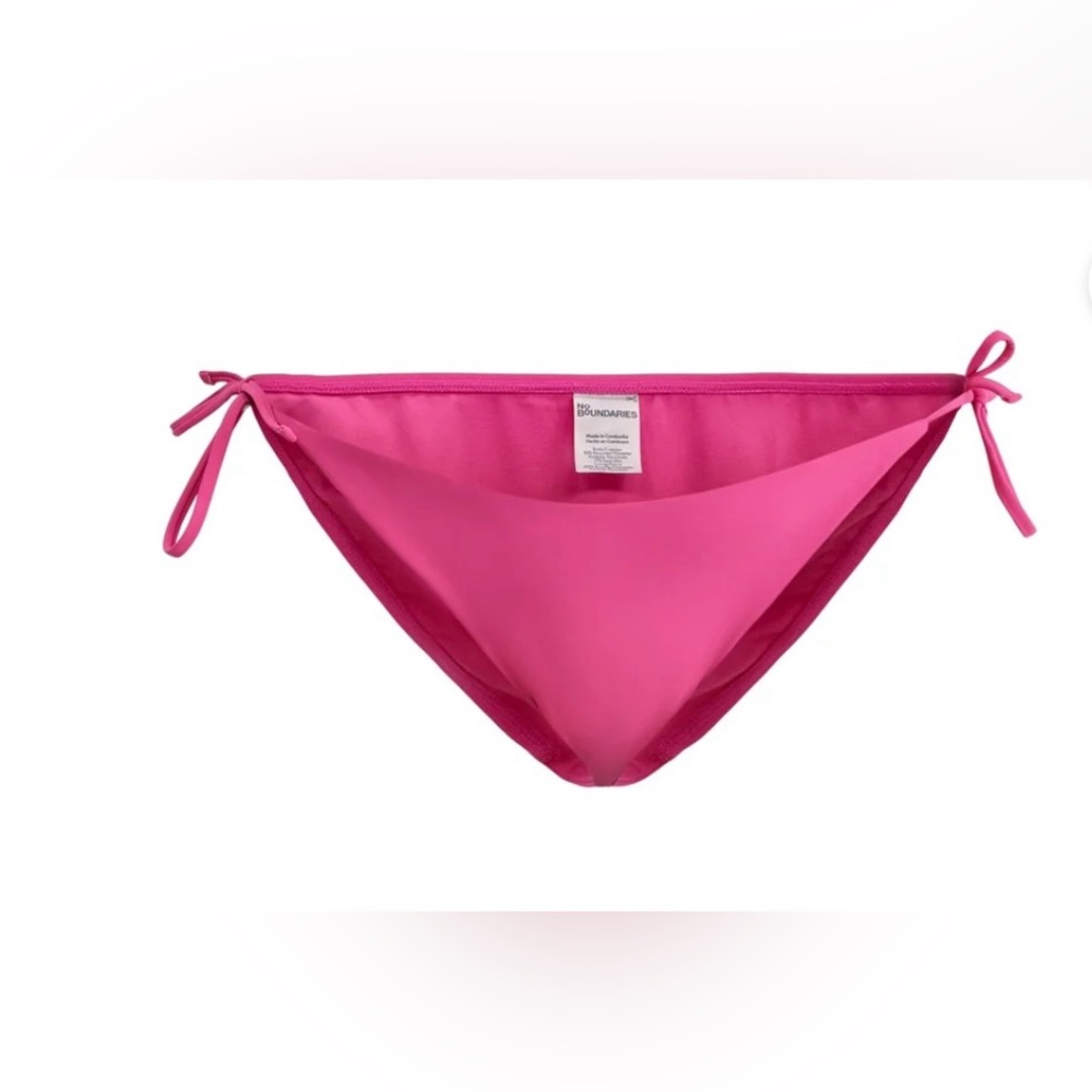 No Boundaries Women’s Electric Pink Side Tie Bikini Bottoms! NWT! Size Large!